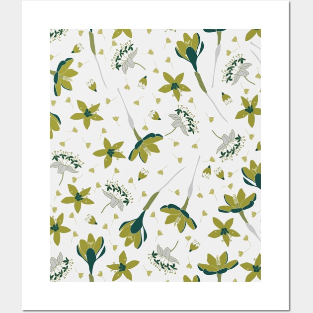 Crocus flower green Wall Art by DenesAnnaDesign